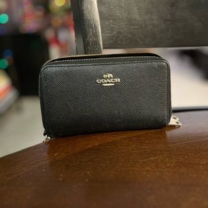 Black Coach Zip Around Wallet